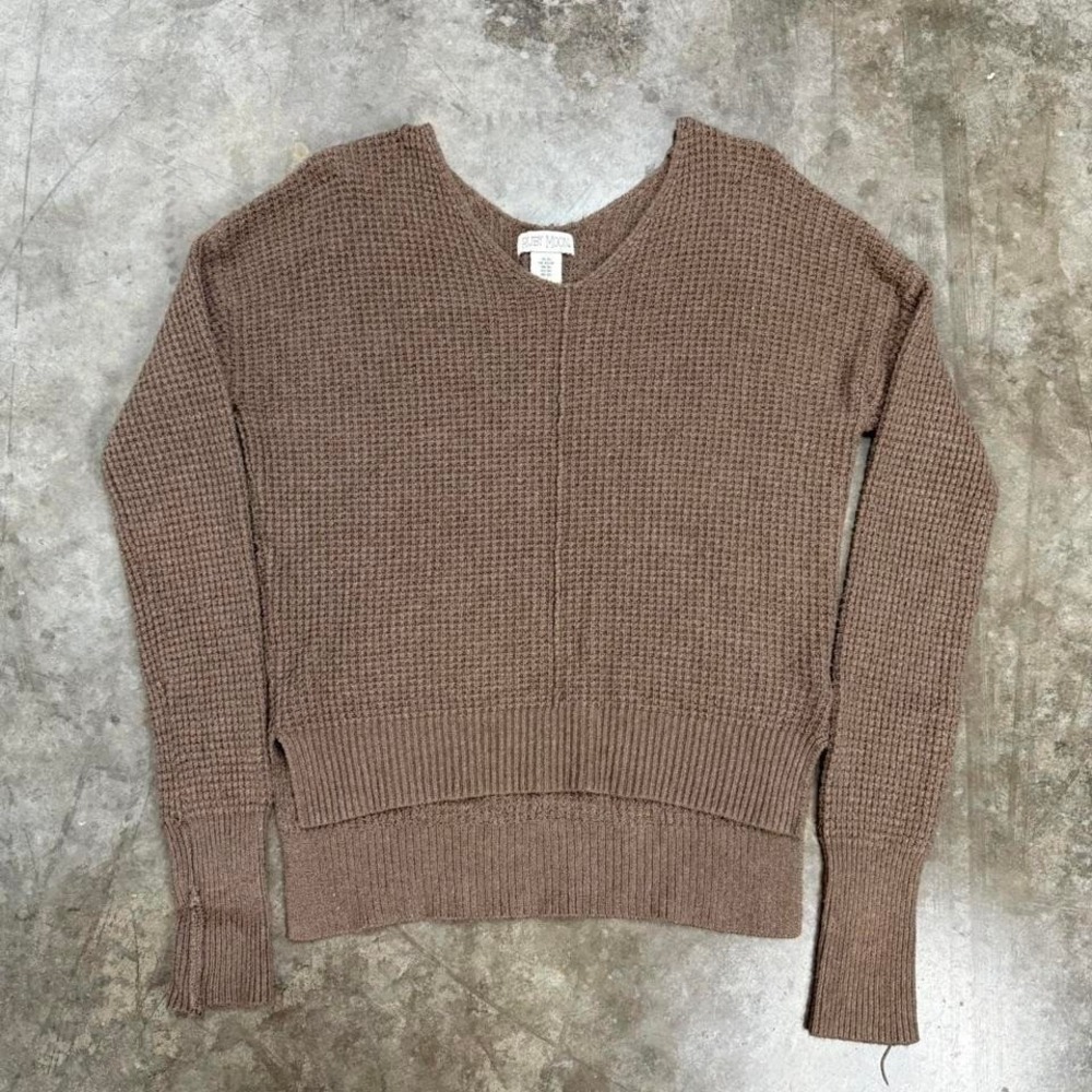 Ruby Moon‎ Brown Knit V-Neck Sweater Size XS